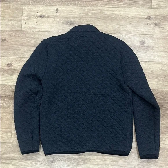 Marine Layer Men's Dark Quilted Zip-Up Sweater
